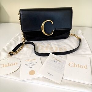 Chloe C Black Leather Crossbody Bag